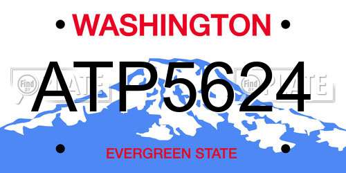ATP5624 Washington License Plate