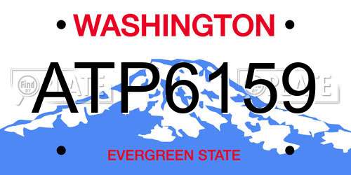 ATP6159 Washington License Plate
