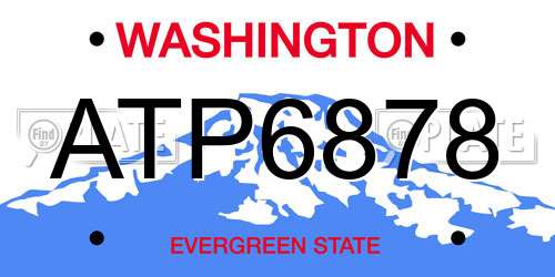 ATP6878 Washington License Plate