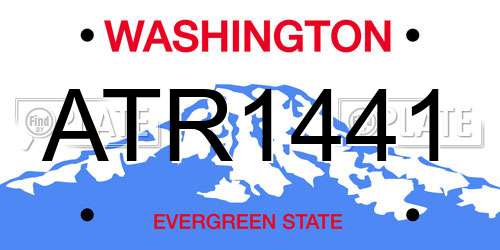 ATR1441 Washington License Plate