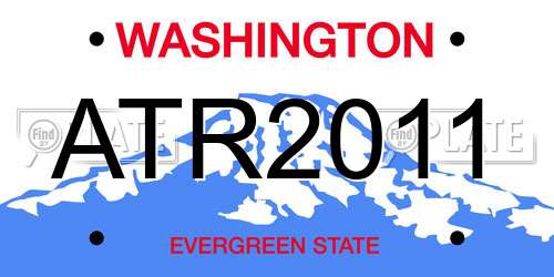 ATR2011 Washington License Plate
