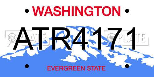 ATR4171 Washington License Plate