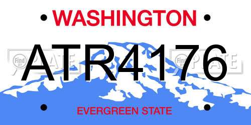 ATR4176 Washington License Plate