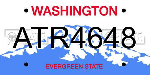 ATR4648 Washington License Plate