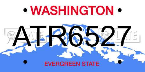ATR6527 Washington License Plate
