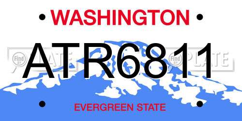 ATR6811 Washington License Plate