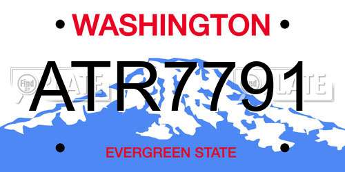 ATR7791 Washington License Plate