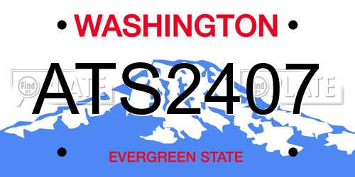 ATS2407 Washington License Plate