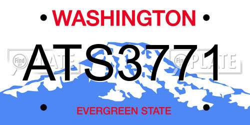 ATS3771 Washington License Plate