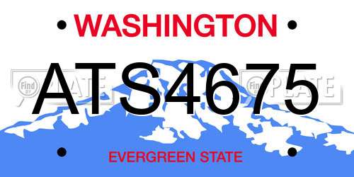 ATS4675 Washington License Plate