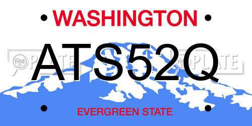 ATS52Q Washington License Plate
