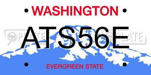 ATS56E Washington License Plate