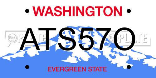 ATS57O Washington License Plate