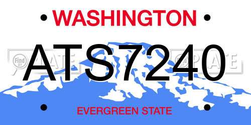 ATS7240 Washington License Plate