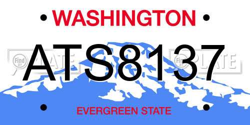 ATS8137 Washington License Plate