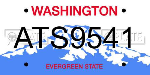 ATS9541 Washington License Plate