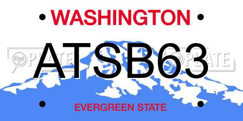 ATSB63 Washington License Plate