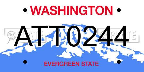 ATT0244 Washington License Plate