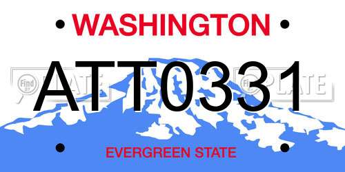 ATT0331 Washington License Plate