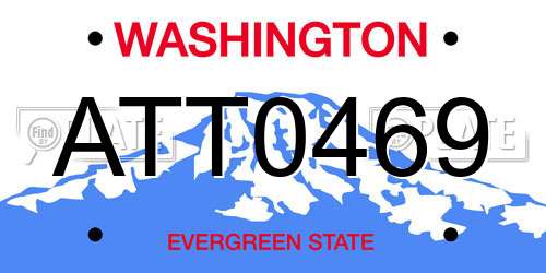 ATT0469 Washington License Plate