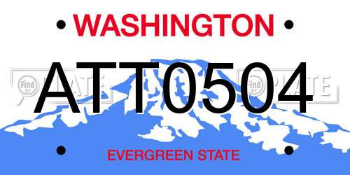 ATT0504 Washington License Plate