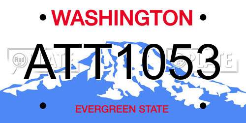 ATT1053 Washington License Plate