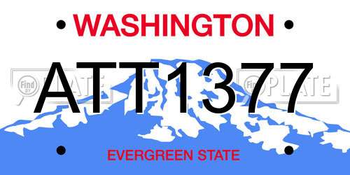 ATT1377 Washington License Plate