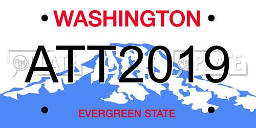 ATT2019 Washington License Plate