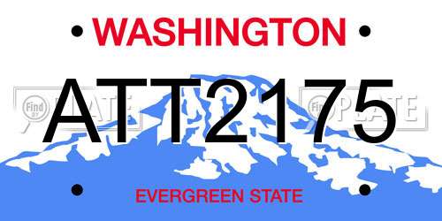 ATT2175 Washington License Plate