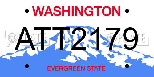 ATT2179 Washington License Plate