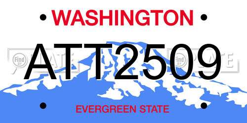 ATT2509 Washington License Plate