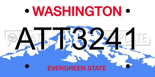 ATT3241 Washington License Plate