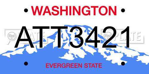 ATT3421 Washington License Plate