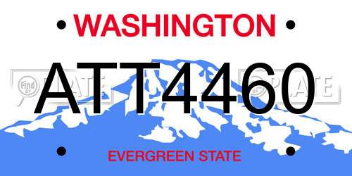 ATT4460 Washington License Plate