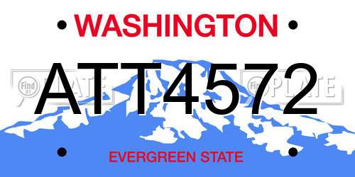 ATT4572 Washington License Plate