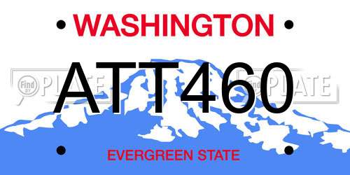 ATT460 Washington License Plate
