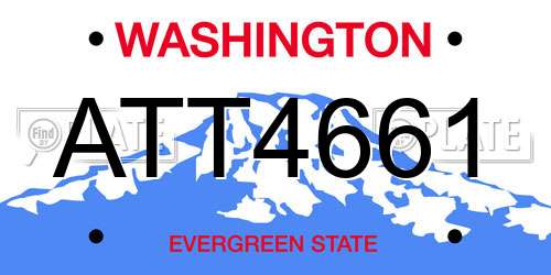 ATT4661 Washington License Plate
