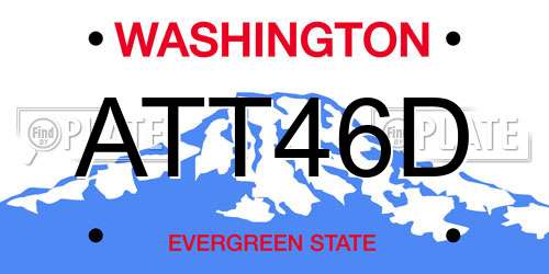 ATT46D Washington License Plate