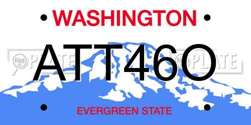 ATT46O Washington License Plate