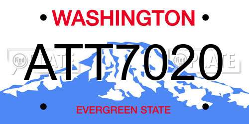 ATT7020 Washington License Plate