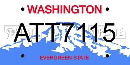 ATT7115 Washington License Plate