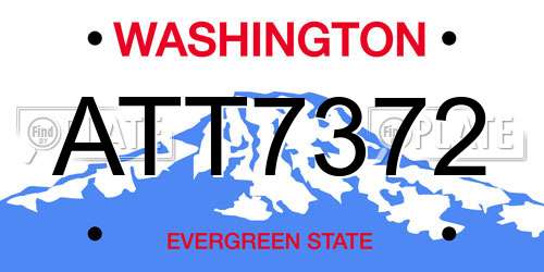 ATT7372 Washington License Plate