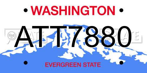 ATT7880 Washington License Plate