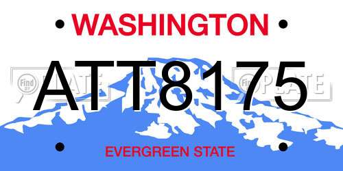 ATT8175 Washington License Plate