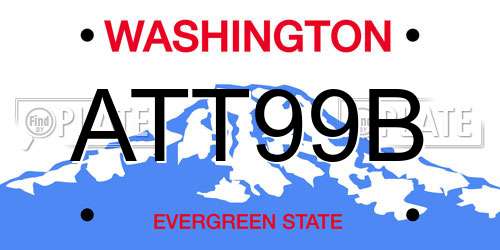 ATT99B Washington License Plate