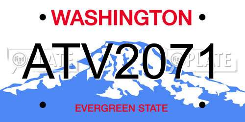 ATV2071 Washington License Plate