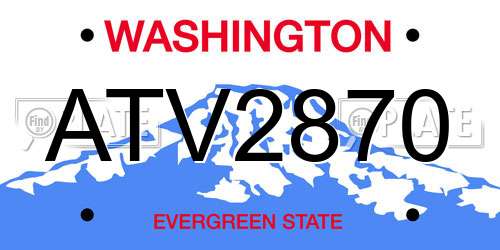 ATV2870 Washington License Plate