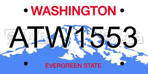 ATW1553 Washington License Plate
