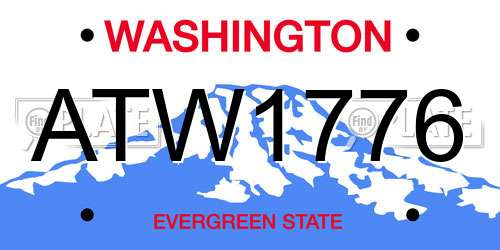 ATW1776 Washington License Plate