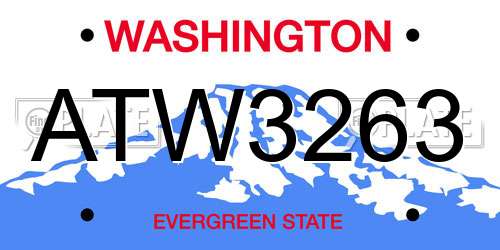 ATW3263 Washington License Plate